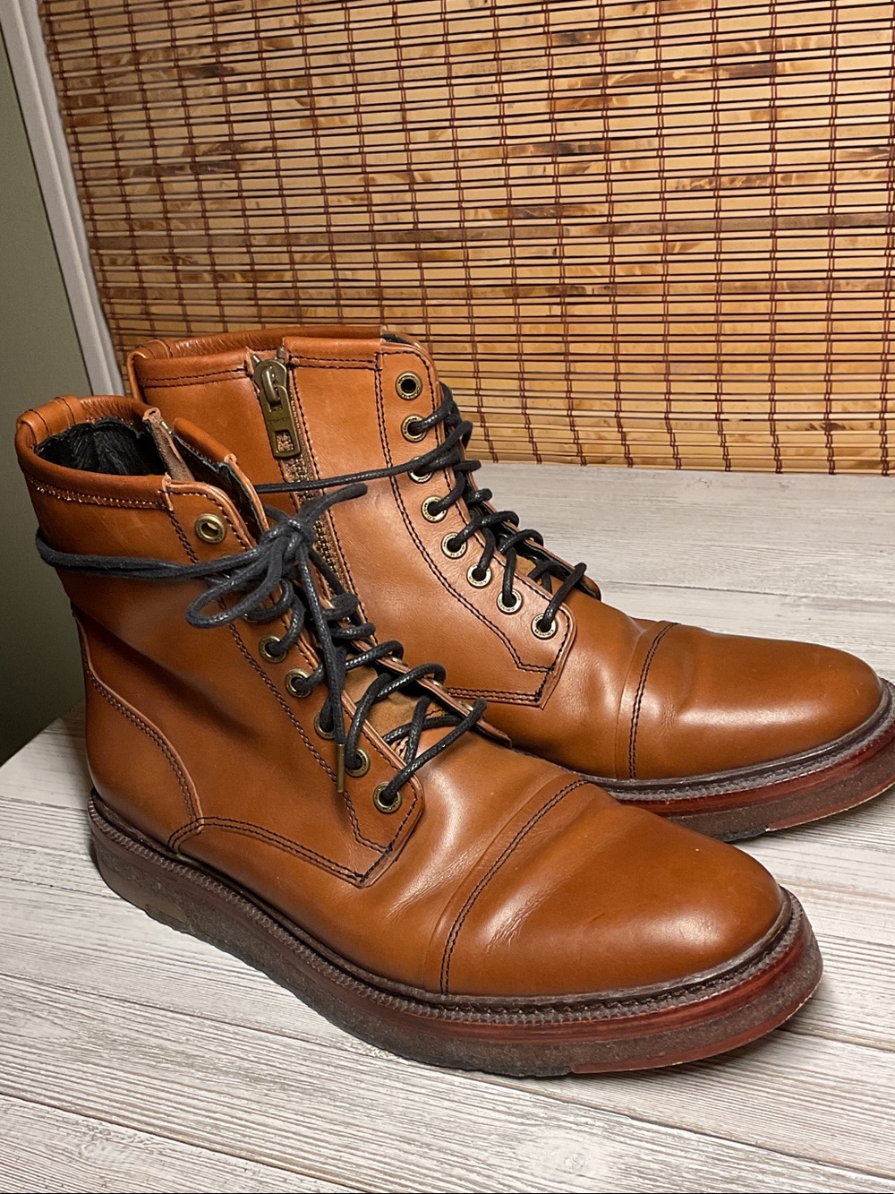 Coach Brown Leather Men's Henry Side Zip Boots Size EUC size 9.5